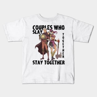 Roleplaying RPG Couple Gift Valentines Day Wizard Barbarian Kids T-Shirt